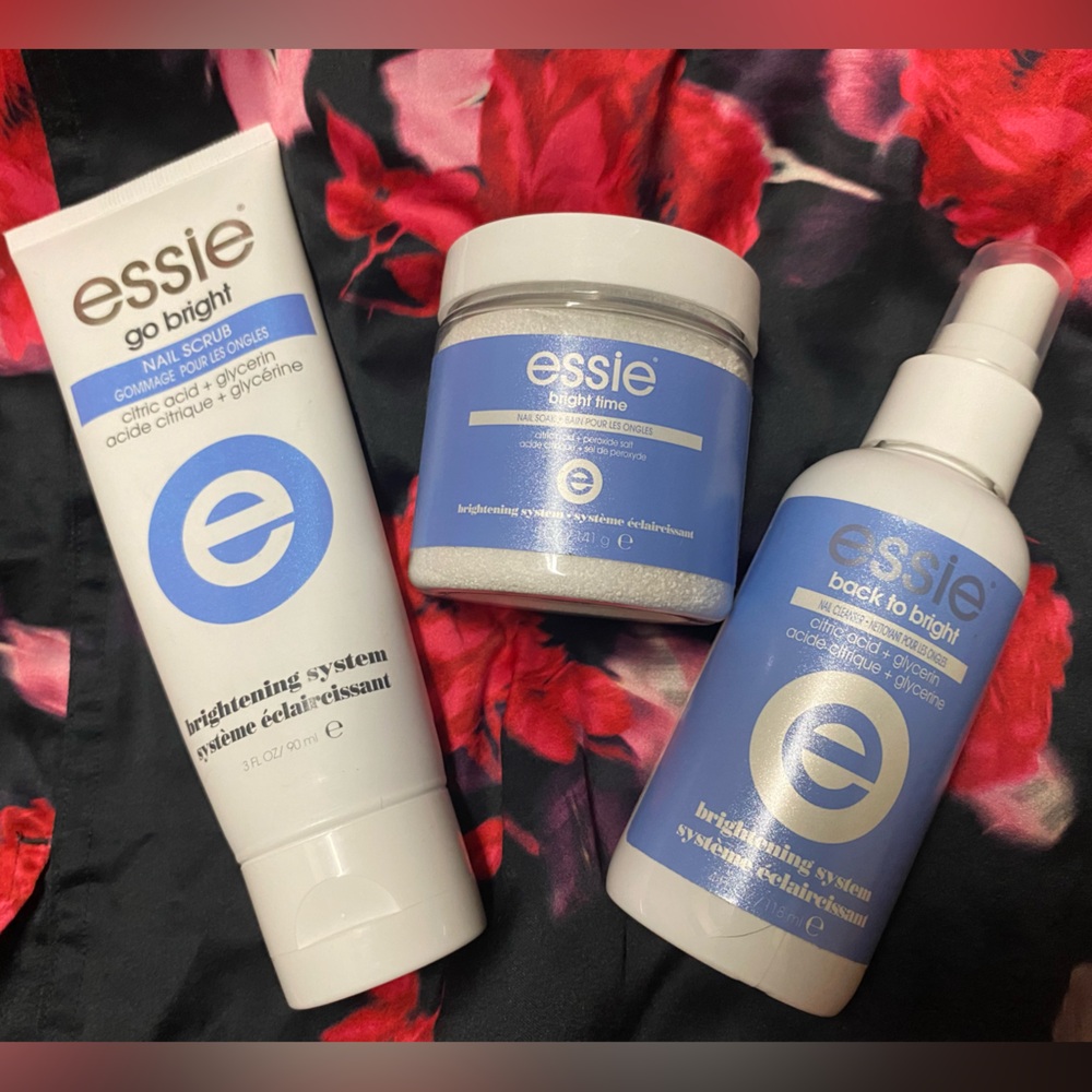 Rare New Essie Go Bright 3pc Brightening Nail System Set Discontinued Whitening